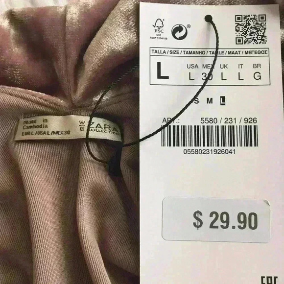 Zara crushed velvet top - Picture 4 of 5